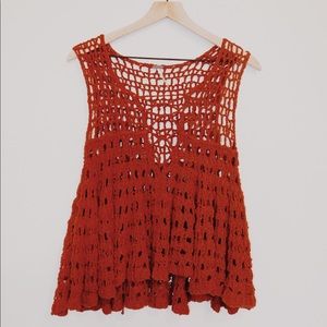 Free People Rust Knit Top